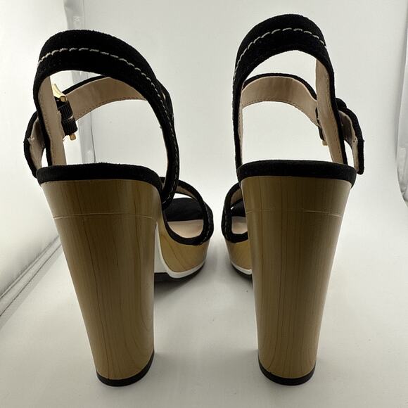 Tommy Hilfiger Women's Weslee Women’s 8.5 Black Suede Platform Heeled Sandal NEW - Picture 6 of 16